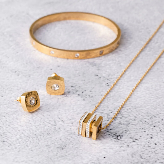RUBIX STONE NECKLACE - GOLD - Rinsedlight