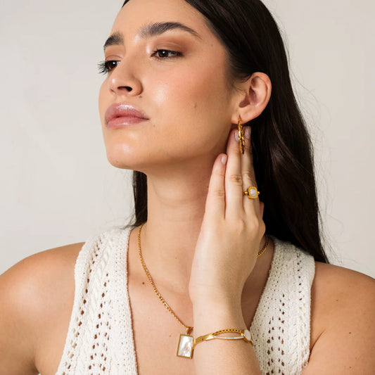 ZURI HOOP EARRINGS - GOLD - Rinsedlight