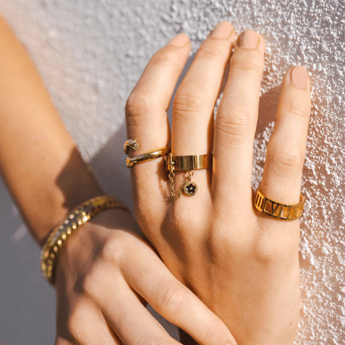 OCEAN WHISPER GOLD RING - Rinsedlight