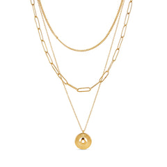 CLEOPATRA TRIPLE LAYERED NECKLACE - GOLD - Rinsedlight