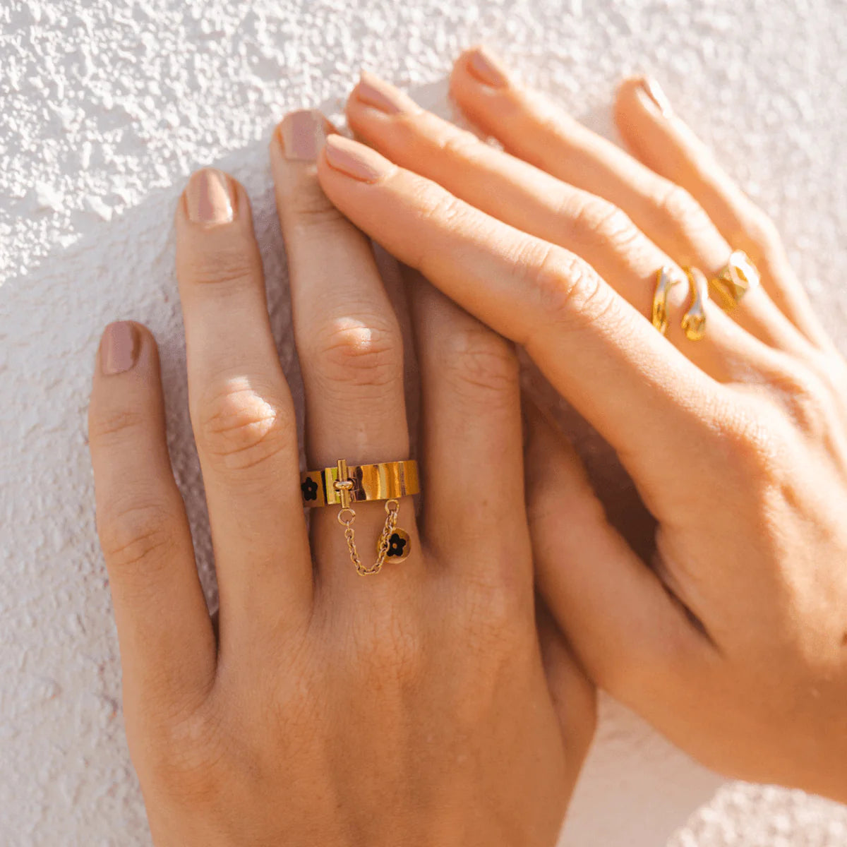 OCEAN WHISPER GOLD RING - Rinsedlight