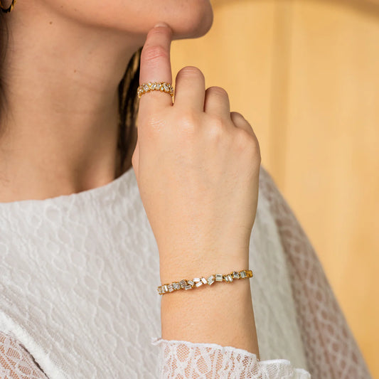 STONE CZ BAGUETTE BRACELET - Rinsedlight