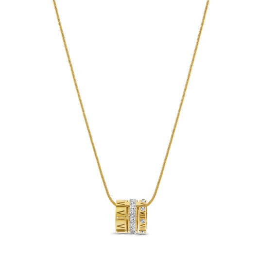 TRIPLE STACK RING NECKLACE - GOLD - Rinsedlight