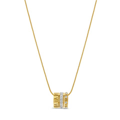 TRIPLE STACK RING NECKLACE - GOLD - Rinsedlight