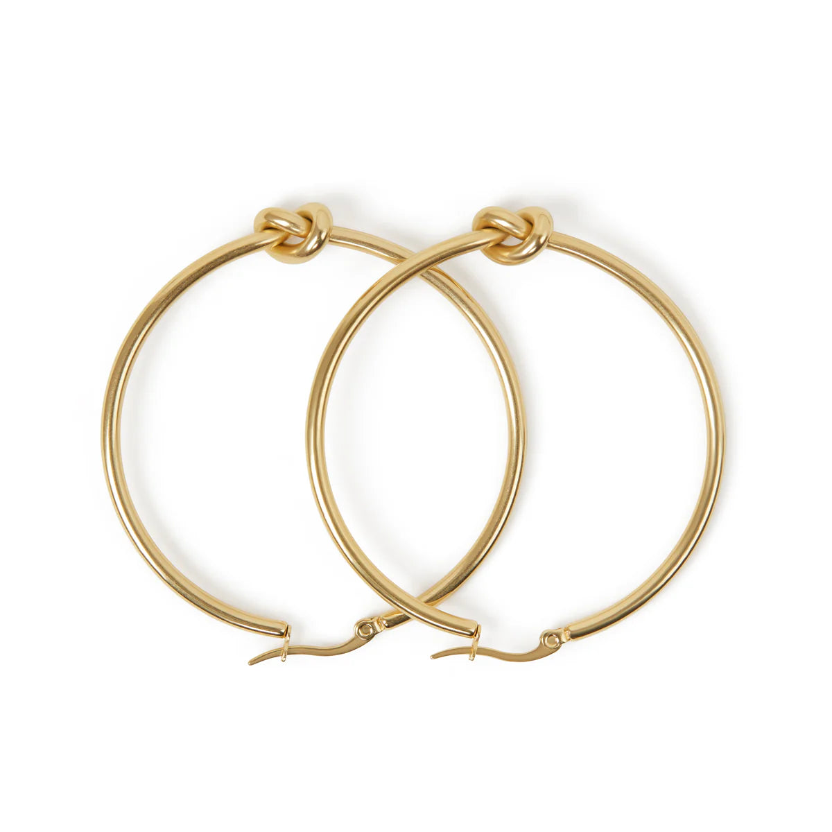 KNOTTED HOOP EARRINGS - GOLD - Rinsedlight