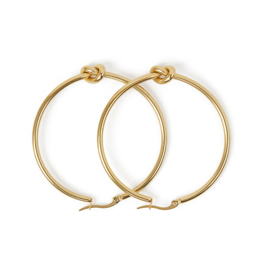 KNOTTED HOOP EARRINGS - GOLD - Rinsedlight