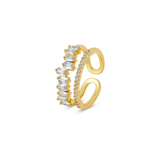 CHANDALIER LAYERED  RING - Rinsedlight