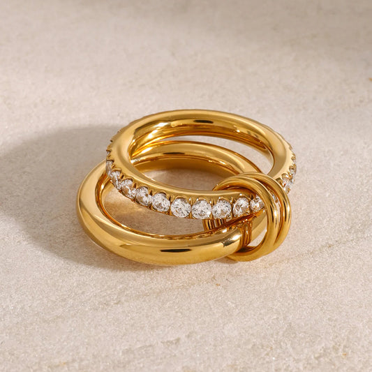 SUNSTONE INTERLOCKED RING - Rinsedlight