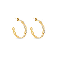 AMELIA INTERLACE HOOP EARRINGS - GOLD - Rinsedlight