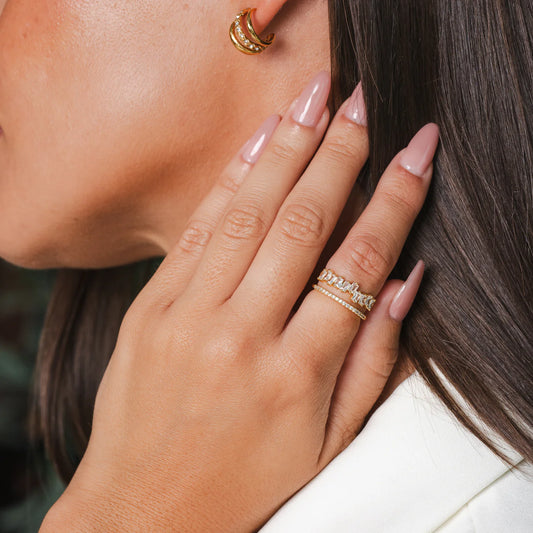 CHANDALIER LAYERED  RING - Rinsedlight