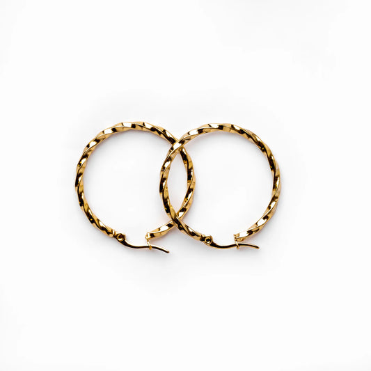 ZURI HOOP EARRINGS - GOLD - Rinsedlight