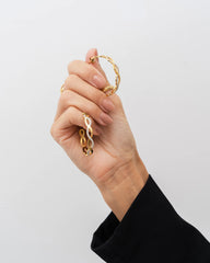 AMELIA INTERLACE HOOP EARRINGS - GOLD - Rinsedlight