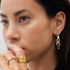 AMELIA INTERLACE HOOP EARRINGS - GOLD - Rinsedlight