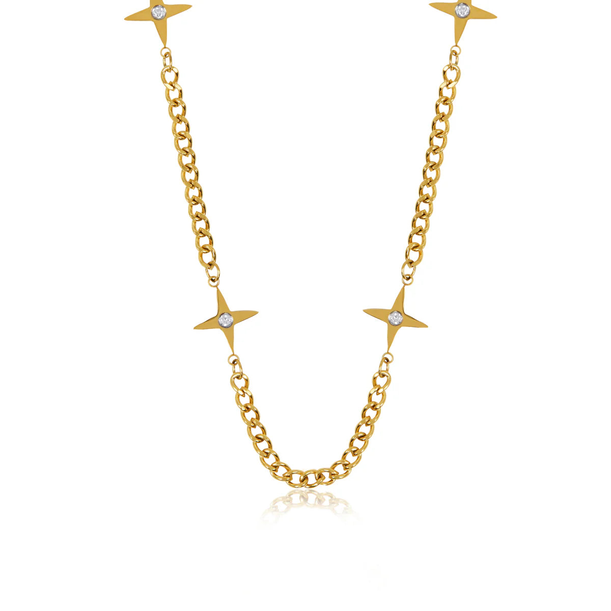 FOUR POINT NECKLACE - GOLD - Rinsedlight